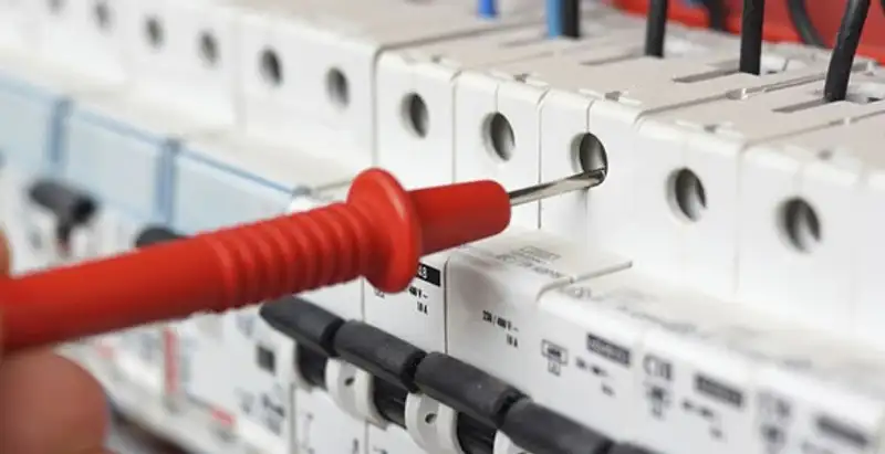 Electrical contractor testing circuit breakers during electrical repair in Antelope, CA