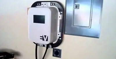Electric car charger installation with wall-mounted EV charging station in Sacramento, CA