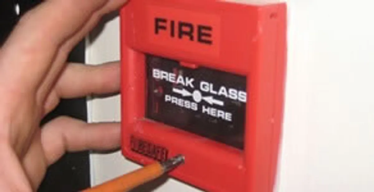 fire alarm installation service showing manual fire alarm pull station installed by licensed electricians in Sacramento, CA