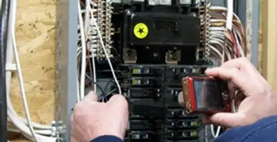Home electrical inspection of circuit breaker panel by licensed electrician in Sacramento, CA