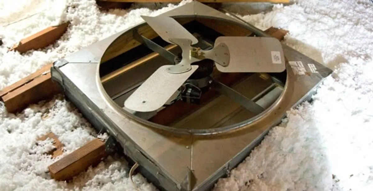 whole house fan installation services with attic-mounted ventilation unit in Sacramento, CA